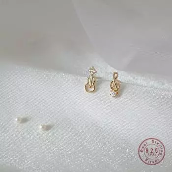 Серьги-гвоздики с асимметрией из стерлингового серебра 925 пробы и позолотой 14 карат, женские изысканные повседневные универсальные украшения золотой