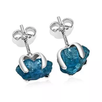 Серьги-гвоздики с азуритом синего цвета, серебро 925 пробы, серьги-гвоздики ручной работы с драгоценными камнями, подарок на Пасху синий