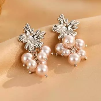 Серьги-гвоздики с бахромой из жемчуга Manta Rose Grape, уникальные серьги-гвоздики с темпераментом, модные изысканные серьги для женщин