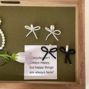 Серьги-гвоздики с бантиками из серебра 925 пробы, женские уникальные, нишевые, милые и классные, жемчужные серьги, легкие, роскошные, новые серьги высокого класса 925 silver needles