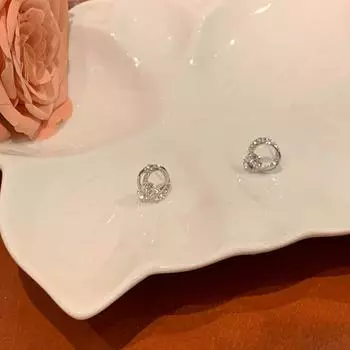 Серьги-гвоздики с блестящим цирконием, женские, легкие, роскошные, нишевые, полные бриллиантов, серьги Xiaoxiangfeng, осень и зима