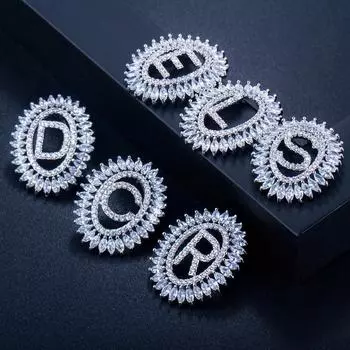 Серьги-гвоздики с большой буквой WWJ, праздничный подарок для женщин, повседневные украшения белый