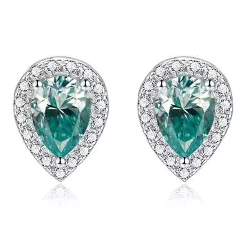 Серьги-гвоздики с бриллиантами из стерлингового серебра 925 пробы, 2 карата, цветные муассаниты, 100% пройденный тест, для женщин и мужчин, подарок 1CTx2PCS