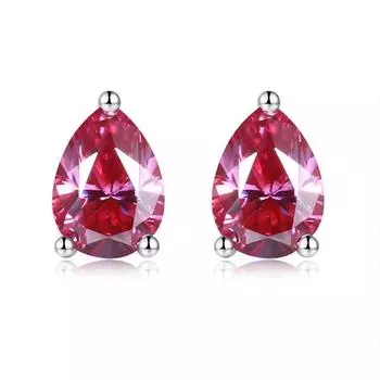 Серьги-гвоздики с бриллиантами из стерлингового серебра 925 пробы, 2 карата, цветные муассаниты, 100% пройденный тест, для женщин и мужчин, подарок