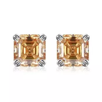 Серьги-гвоздики с бриллиантами из стерлингового серебра 925 пробы, 2 карата, цветной муассанит, 100% пройденный тест, для женщин и мужчин 1CTx2PCS