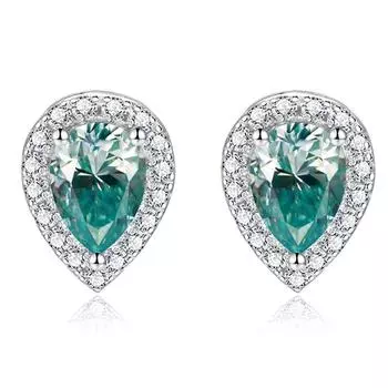 Серьги-гвоздики с бриллиантами из стерлингового серебра 925 пробы, 2 карата, цветные муассаниты, 100% пройденный тест, для женщин и мужчин, подарок