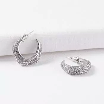 Серьги-гвоздики с бриллиантами неправильной формы C-типа знаменитости темперамент ниша универсальные серьги-иглы из серебра 925 пробы Douyin золотой