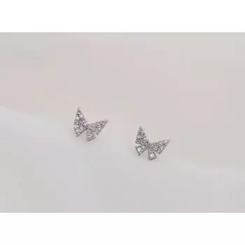 Серьги-гвоздики с бриллиантами в виде бабочек для женщин, милые, маленькие, симпатичные, простые и блестящие серьги-гвоздики в виде косточек для ушей, универсальные и необычные серьги