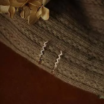 Серьги-гвоздики с бриллиантами в виде молнии из стерлингового серебра S925 для женщин. Особые интересные серьги. Изысканные серьги XINGX с частотой сердцебиения. 925