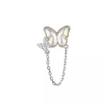 Серьги-гвоздики с цепочкой в виде бабочки, длинные, изысканные, женские серьги Tide Flash с бриллиантами и лунным камнем copper (with ear plugs)