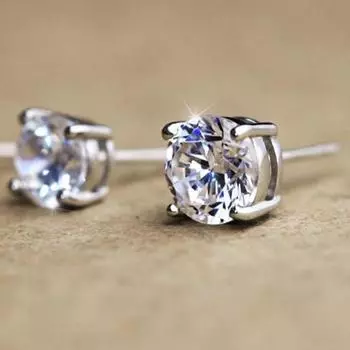 Серьги-гвоздики с четырьмя лапками и имитацией циркония, покрытые платиной PT950, для женщин и мужчин, восемь сердец и восемь стрел