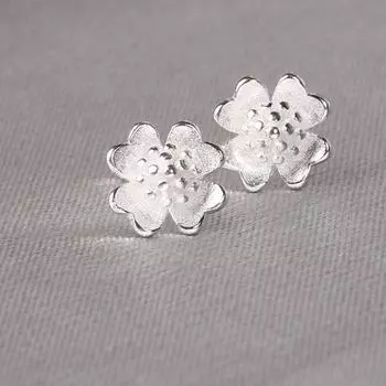 Серьги-гвоздики с цветком, простые серьги с дизайном «Лепесток холодного ветра», модные серьги Ins