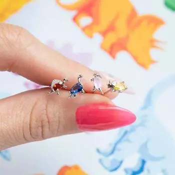 Серьги-гвоздики с цветным маленьким динозавром и цирконием в корейском стиле, серьги-гвоздики с динозаврами, женские серьги роза розовый