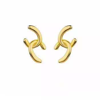 Серьги-гвоздики с двойной цепочкой из стерлингового серебра 925 пробы в форме буквы C, изысканные серьги-крестики премиум-класса Sense, компактные серьги с буквами 925 Silver