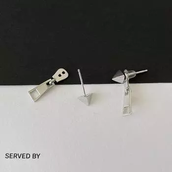Серьги-гвоздики с геометрической формой иглы из серебра 925 пробы с застежкой-молнией сзади, уникальные нишевые серьги среднего размера, сексуальные серьги для холодного ветра, простые серьги 925 silver needle