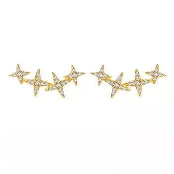 Серьги-гвоздики с гексаграммой из стерлингового серебра 925 пробы, эксклюзивные серьги в виде маленьких звездочек, изысканные серьги-метеоры. 925 Silver