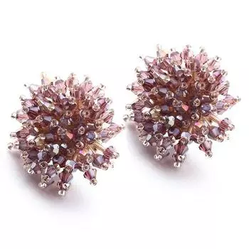 Серьги-гвоздики с хрустальными бусинами JMXD, летние серьги, серьги-увеличенные ювелирные украшения. серый