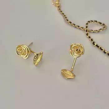 Серьги-гвоздики с иглами из серебра 925 пробы с подвеской в виде розы, изысканные и милые новые серьги, серьги нишевого дизайна, высококачественные серьги 925 silver needles