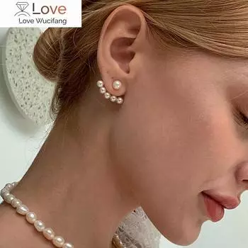 Серьги-гвоздики с имитацией жемчуга для женщин, геометрические кристаллы, циркон, звезды, серьги для девочек, день рождения, банкет, ювелирные изделия