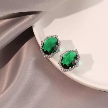 Серьги-гвоздики с инкрустацией из циркония, женские серьги High Sense Light Luxury Temperament, серьги Niche