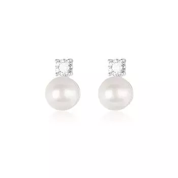 Серьги-гвоздики с искусственным жемчугом, женственный минималистский темперамент, серьги с четырьмя когтями, инкрустированные цирконием, ежедневные серьги для поездок на работу