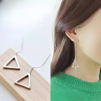 Серьги-гвоздики с кисточками из стерлингового серебра 925 пробы, треугольные, ромбовидные, модные, серебряные, аксессуары 925