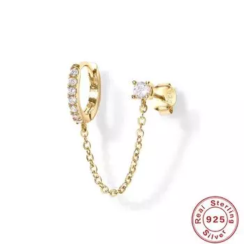 Серьги-гвоздики с кисточкой и цепочкой из бриллиантов, зеленые, свежие, длинные, серьги-гвоздики, серьги Street Personality, серебро 925 пробы 925 Silver