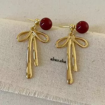 Серьги-гвоздики с красным жемчугом Ankara, женские, нишевые, нежные и уникальные, модные, изысканные, универсальные серьги