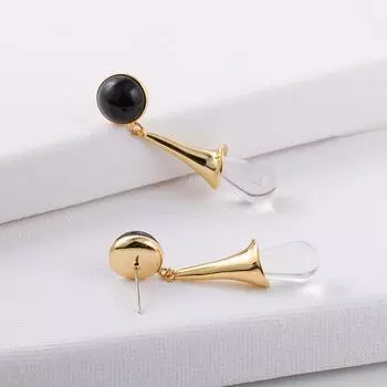 Серьги-гвоздики с кристаллами, серебряные иглы, модные агатовые ретро-серьги, простые длинные серьги, женские модные серьги, ювелирные изделия Циндао золотой