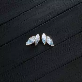 Серьги-гвоздики с кристаллами в форме листьев, креативный дизайн, серьги Sense, сладкие модные универсальные серьги для женщин