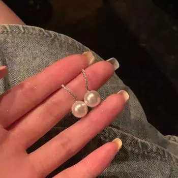 Серьги-гвоздики с круглыми бусинами, женские серьги с французским темпераментом и цирконием, летние, маленькие, простые, для поездок на работу