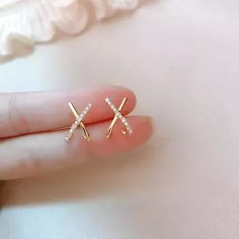 Серьги-гвоздики с маленьким крестом и жемчугом, женские летние легкие роскошные серьги, серьги в стиле нишевого дизайна