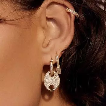 Серьги-гвоздики с микроцирконом, женские простые французские темпераментные серьги, позолоченные серьги из 18-каратного золота, серьги-ветер