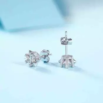 Серьги-гвоздики с муассанитом цвета D 0,5 карата для женщин, высокое качество, сверкающее свадебное украшение из 100% стерлингового серебра 925 пробы