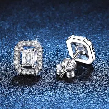 Серьги-гвоздики с муассанитом цвета D 0,3 карата для женщин, серьги из стерлингового серебра 925 пробы, сверкающие свадебные украшения, подарки 0.3ct серебряный