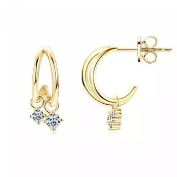 Серьги-гвоздики с муассанитом цвета D, стерлинговое серебро 925 пробы, сертифицированные, круглые серьги-кольца с бриллиантами 3 мм и 2,5 мм, обручальные украшения 18K white gold plate белый