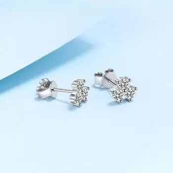 Серьги-гвоздики с муассанитом для женщин, цвет D, Vvs1, лабораторные бриллианты, белое золото, серьги из стерлингового серебра 925 пробы, роскошные ювелирные изделия 0.1ct
