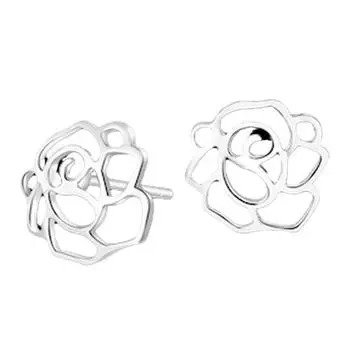 Серьги-гвоздики с пионами, пионовидные розы, свежий пасторальный темперамент