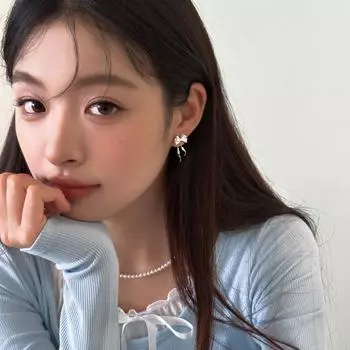 Серьги-гвоздики с подвеской в виде иглы из серебра 925 пробы, женские, легкие, роскошные, высококачественные, с бантом из ленты, милые летние серьги 925 silver needle