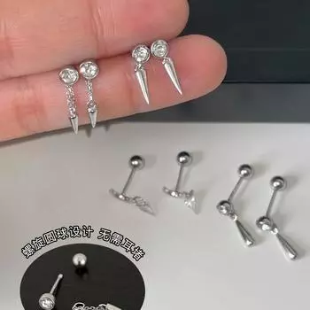 Серьги-гвоздики с полумесяцем из стерлингового серебра 999 пробы, женские серьги-гвоздики с ивой, серьги с холодным цирконием 999 silver