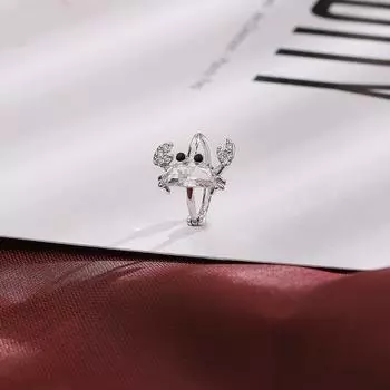 Серьги-гвоздики с пряжкой в виде краба из микроциркония и милым океанским кругом, изысканный маленький креативный дизайн с бриллиантами copper