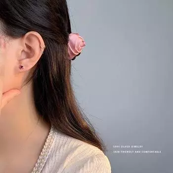 Серьги-гвоздики с разноцветными цирконами в форме пятиконечной звезды для женщин, многостильный прокол ушей для студенческой вечеринки