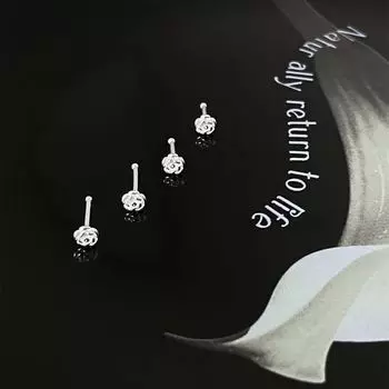 Серьги-гвоздики с розами из стерлингового серебра 999 пробы, изысканные серьги-гвоздики для темпераментной леди, простые и маленькие новые серьги. 999 silver