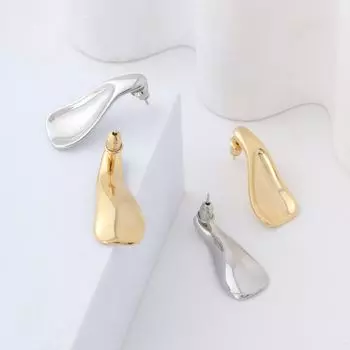 Серьги-гвоздики с серебряной иглой S925, европейские и американские серьги-гвоздики неправильной формы, модные серьги в холодном стиле, модные серьги золотой