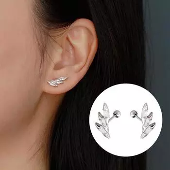 Серьги-гвоздики с серебряным покрытием S925 Light luxury premium sense diamond wings stud серьги-гвоздики в форме стрелы Zircon wings screw studs tide
