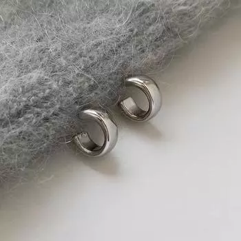 Серьги-гвоздики с широкими краями C-типа, женские, простые, холодные, в форме ветра, большие, блестящие, серьги, украшения для ветра