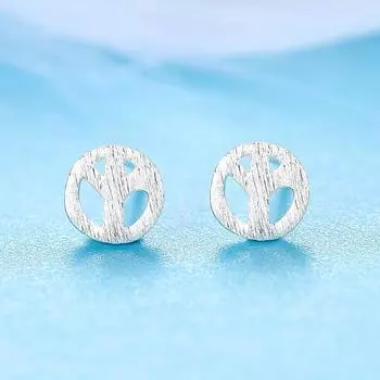 Серьги-гвоздики с символом мира и антивоенного движения. Женская мода. Литературные и художественные простые матовые серьги. Корейская версия. Аксессуары для нишевого дизайна.