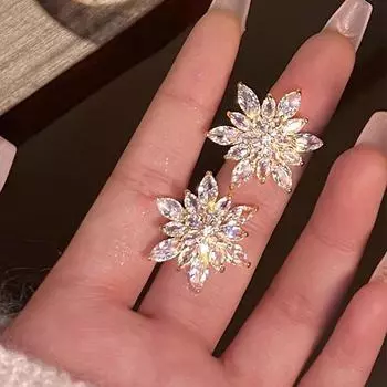 Серьги-гвоздики с снежным цветком для женщин, свадебные украшения, аксессуары для вечеринок 1 Pair