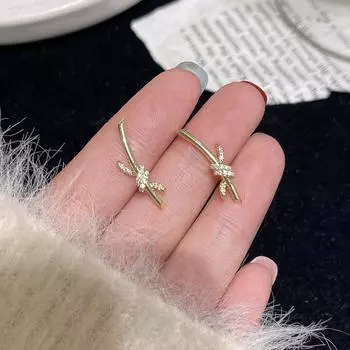 Серьги-гвоздики с узелками, женские простые, легкие, роскошные, темпераментные серьги, серьги с микроцирконом, индивидуальность