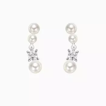 Серьги-гвоздики с жемчугом и цирконием, женские французские легкие роскошные двойные серьги с индивидуальным стилем, летние серьги с темпераментом